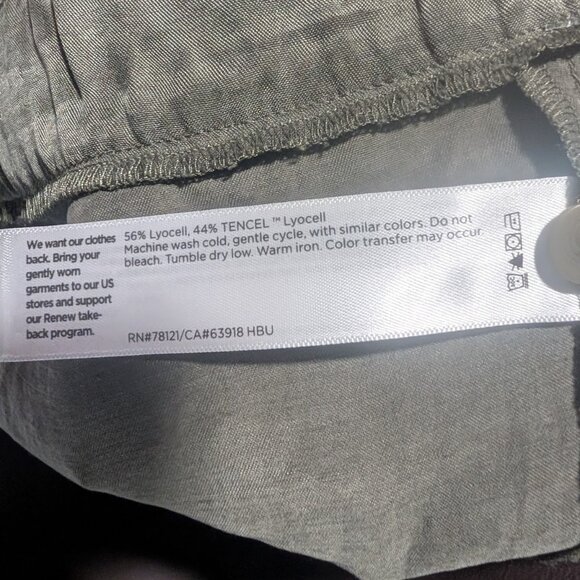 Eileen Fisher | Sandwashed Twill Wide Trouser Pant In Grove Green - Picture 11 of 12